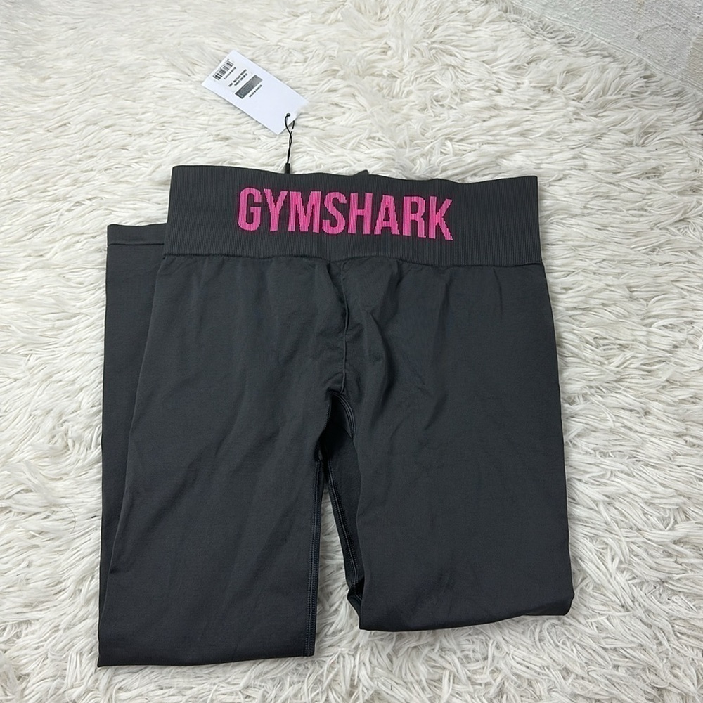 NWT Gymshark Fit Mid Rise Leggings - Charcoal/Pink
